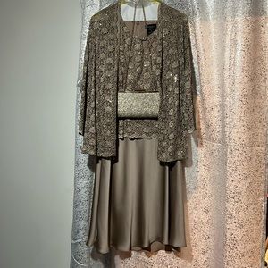 Mother of the bride dress, jacket, small purse